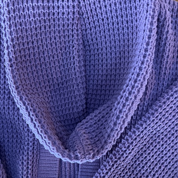 Hooked Up by IOT Purple Waffle Knit Open Front Cardigan- Women’s M - Picture 4 of 5